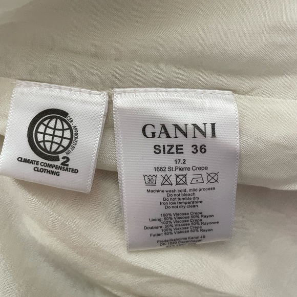 Ganni St. Pierre Crepe Floral Dress in Vanilla Ice Size 36 Small - Picture 10 of 10